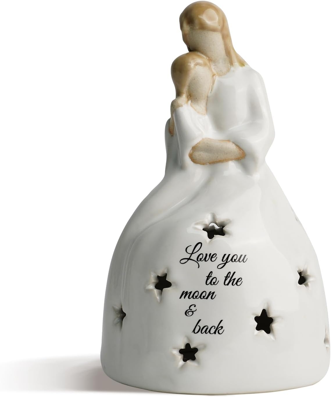 Mother and Daughter Candleholder Statue with Flickering LED