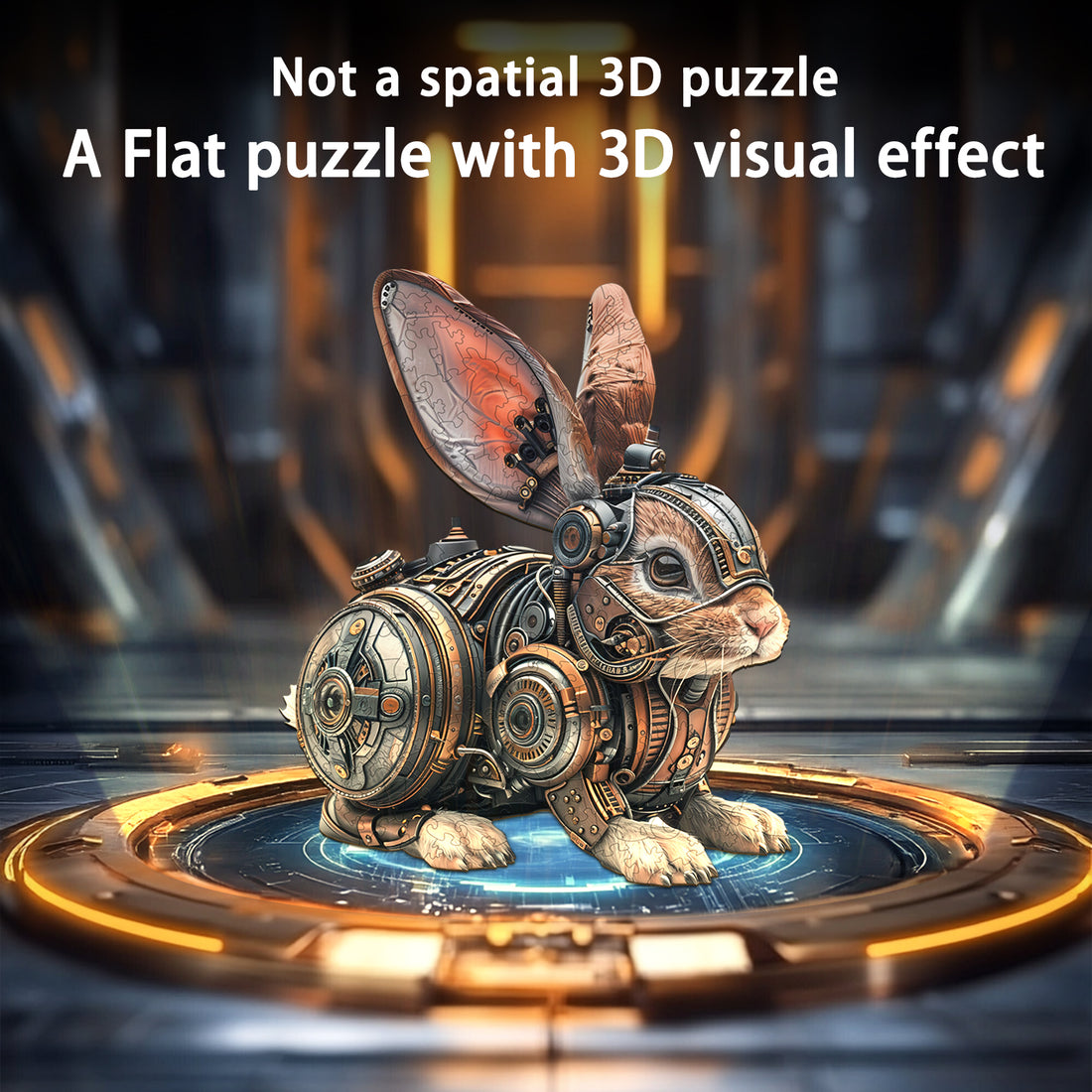 3D Mechanical Rabbit Wooden Jigsaw Puzzle