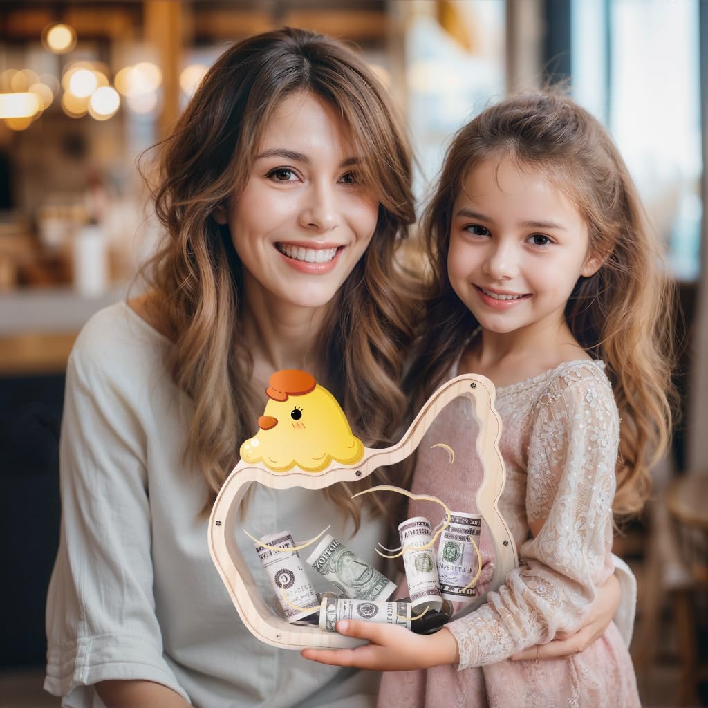 Wooden Chicken Piggy Banks